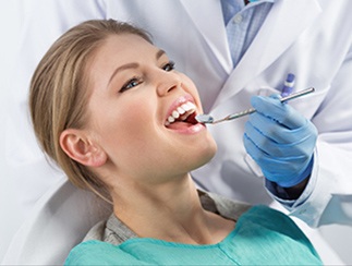 Patient receiving dental exam